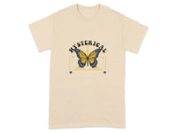 Hysterical Butterfly Graphic Tee with Stars Illustration
