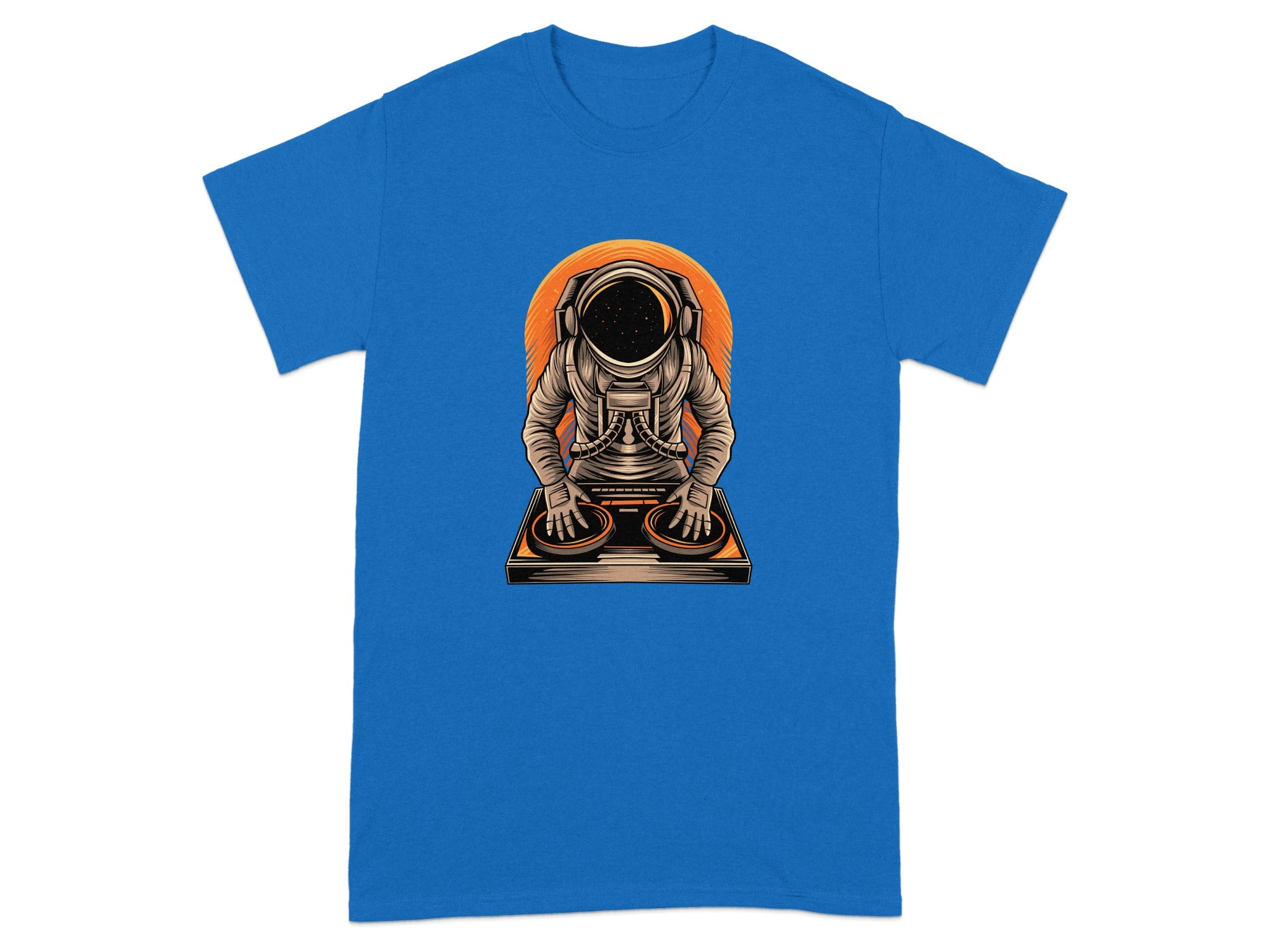 Astronaut DJ Spinning Vinyl Art Graphic T-shirt