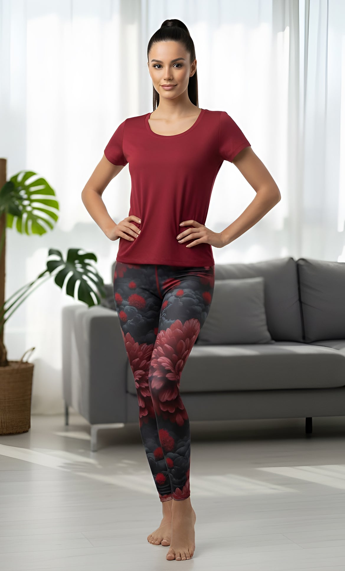 Crimson Blossom Harmony Spry Legging
