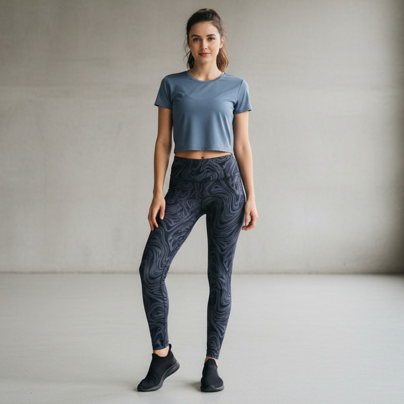 Navy Foil Astur Legging