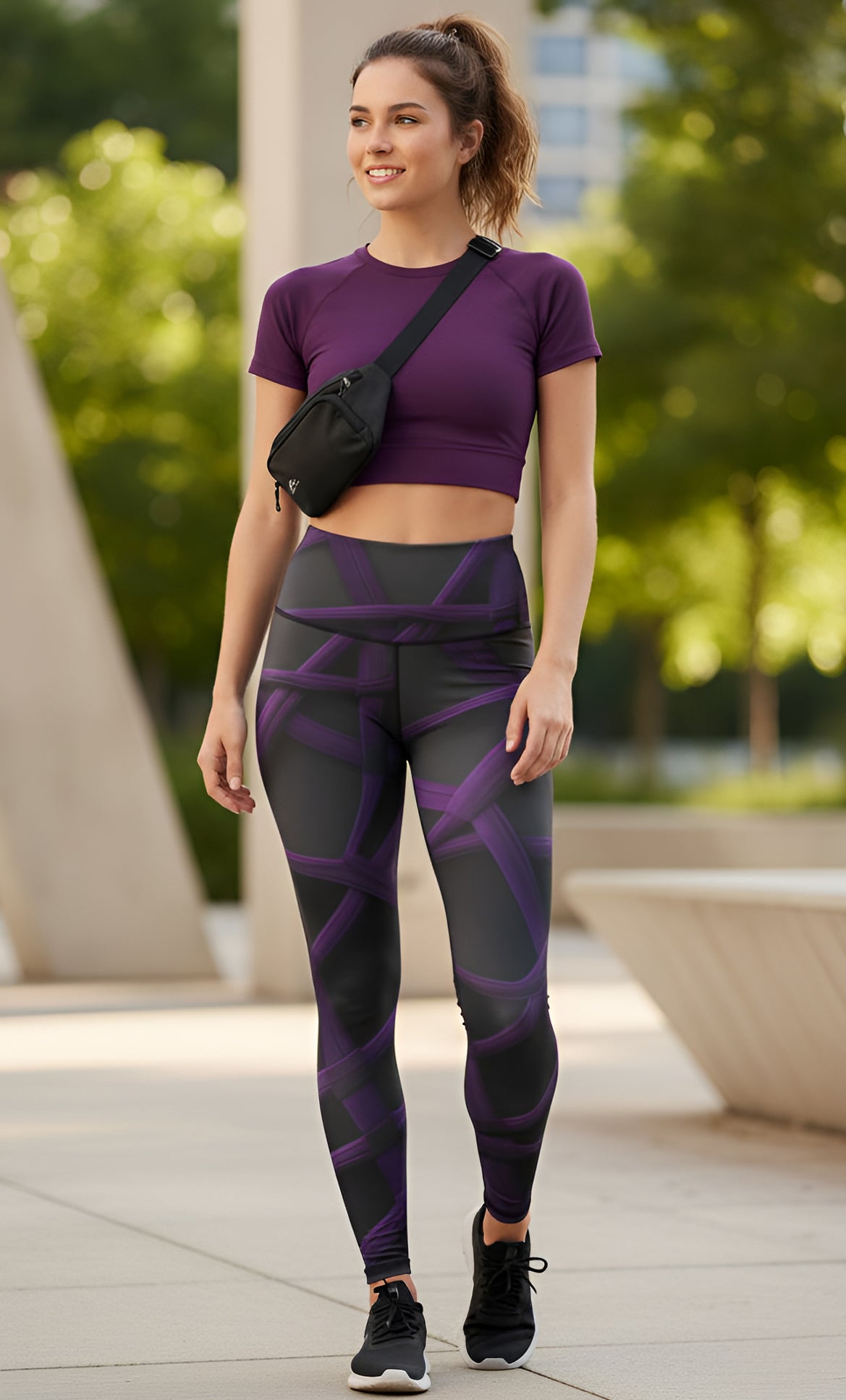 Violet Tangle Grid Spry Legging