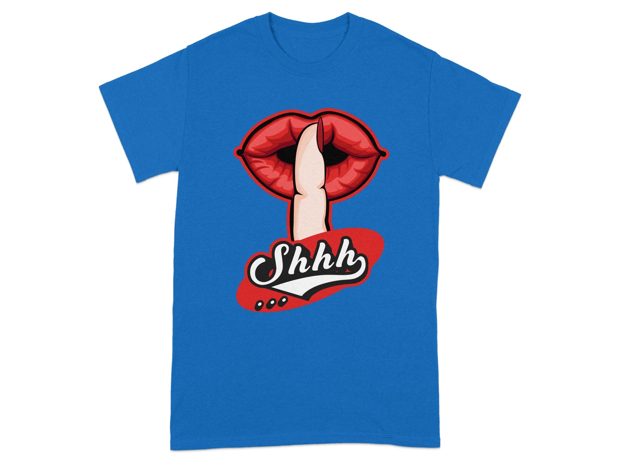 Shhh Lips and Finger Graphic Print T-Shirt