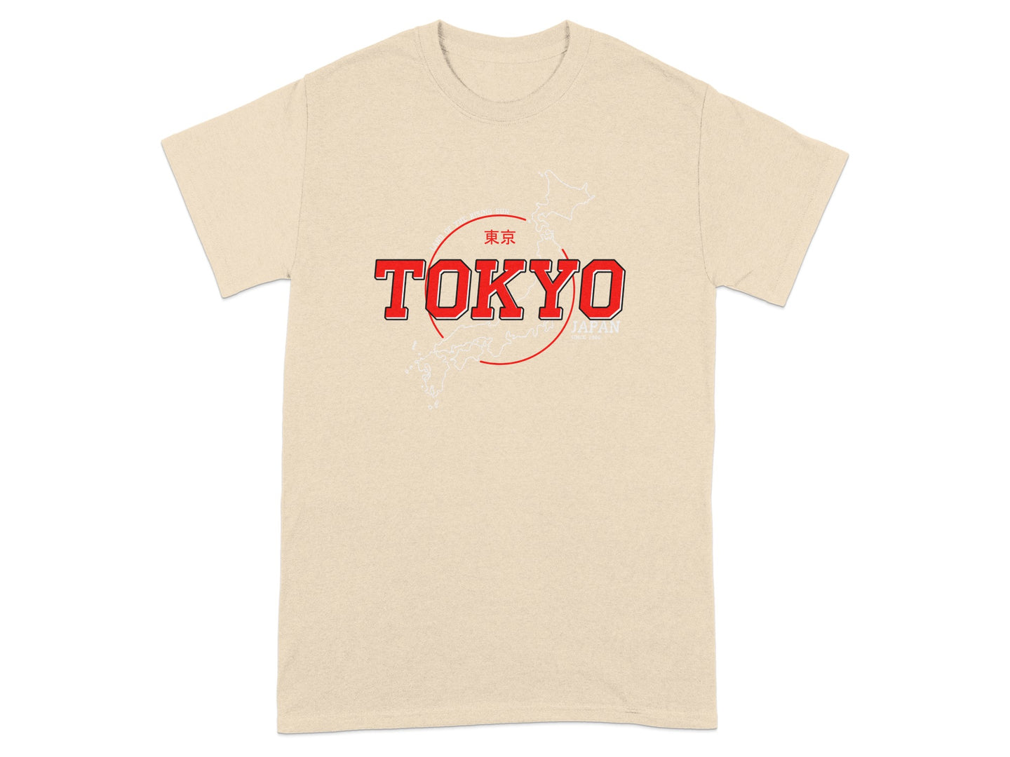 Explore the Tokyo Graphic Red Circle Design T-Shirt