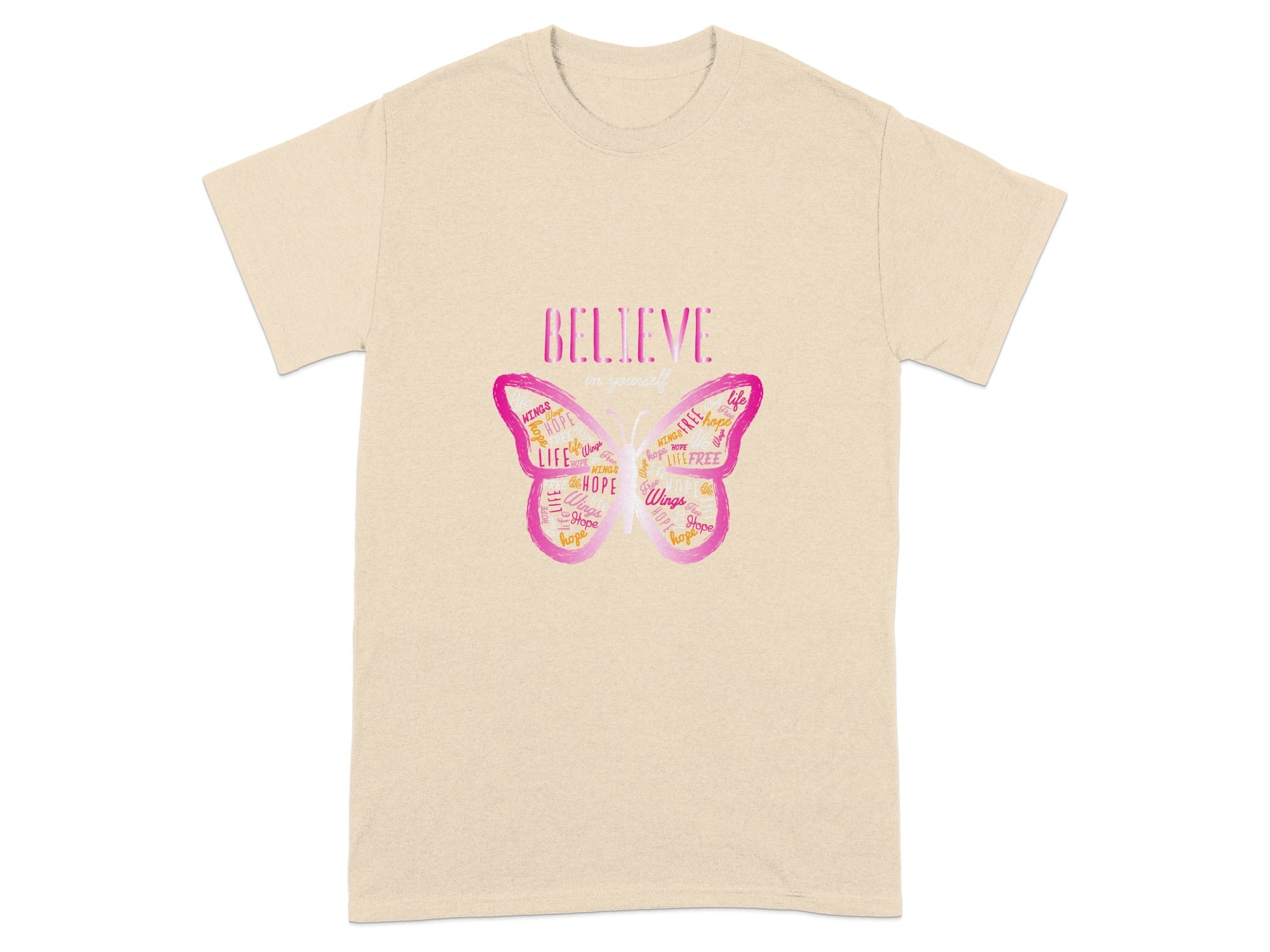 Inspirational Butterfly Believe Graphic T-shirt
