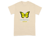 Born To Be Free Yellow Butterfly Graphic T-shirt
