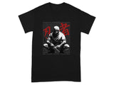 Stealth Ninja Graphic Tee with Bold Red Accents