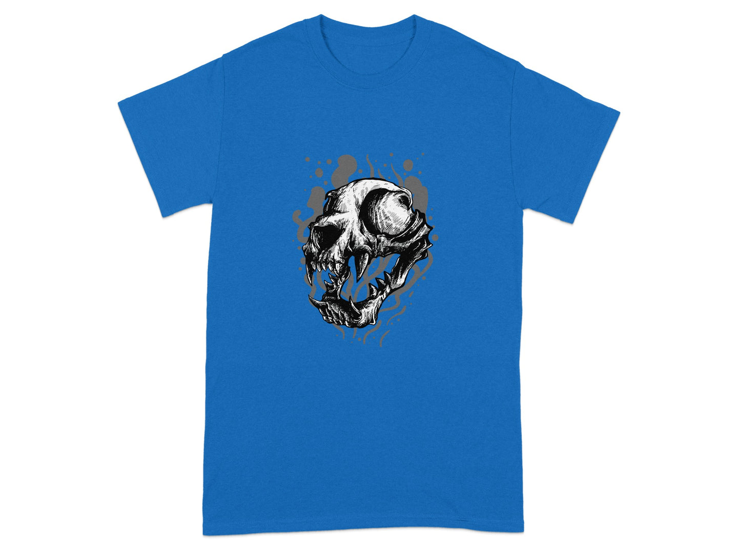Blue Shirt with Skull and Splash Art Design Product