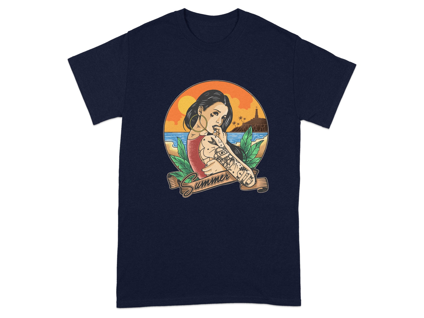 Vintage Summer Tattoo Art Graphic T-shirt