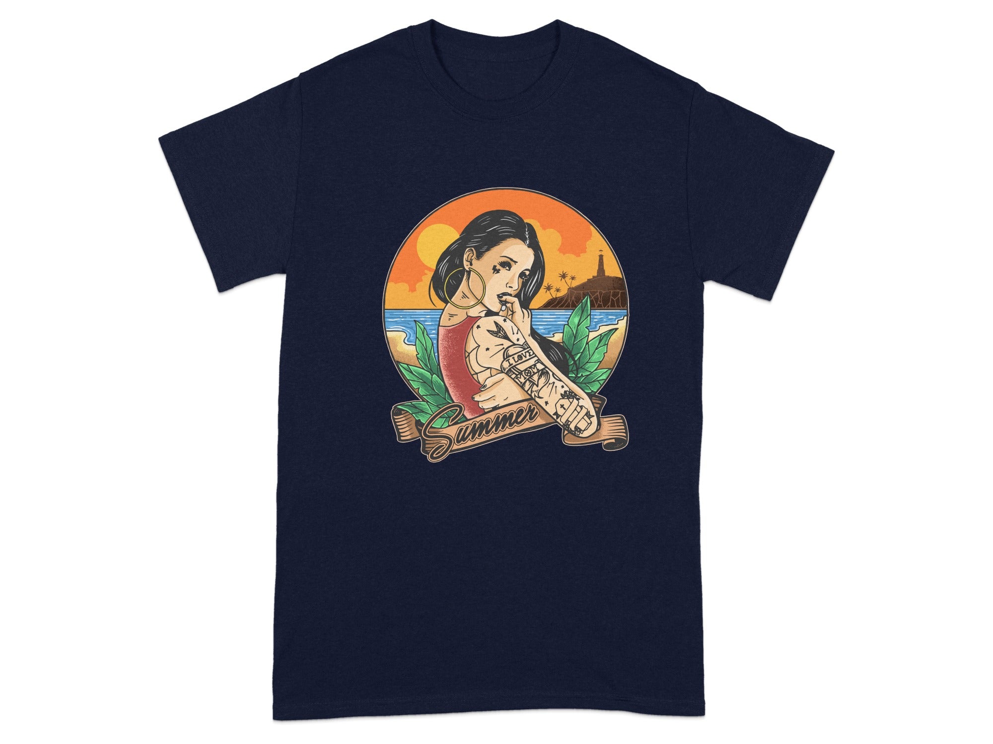 Vintage Summer Tattoo Art Graphic T-shirt