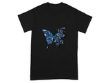 Blue and Purple Butterfly Printed Design T-shirt