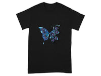 Blue and Purple Butterfly Printed Design T-shirt