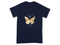 Inspirational Butterfly Graphic Tee Leave Yesterday Behind