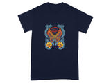 Vibrant Butterfly and Floral Artistic Graphic T-Shirt