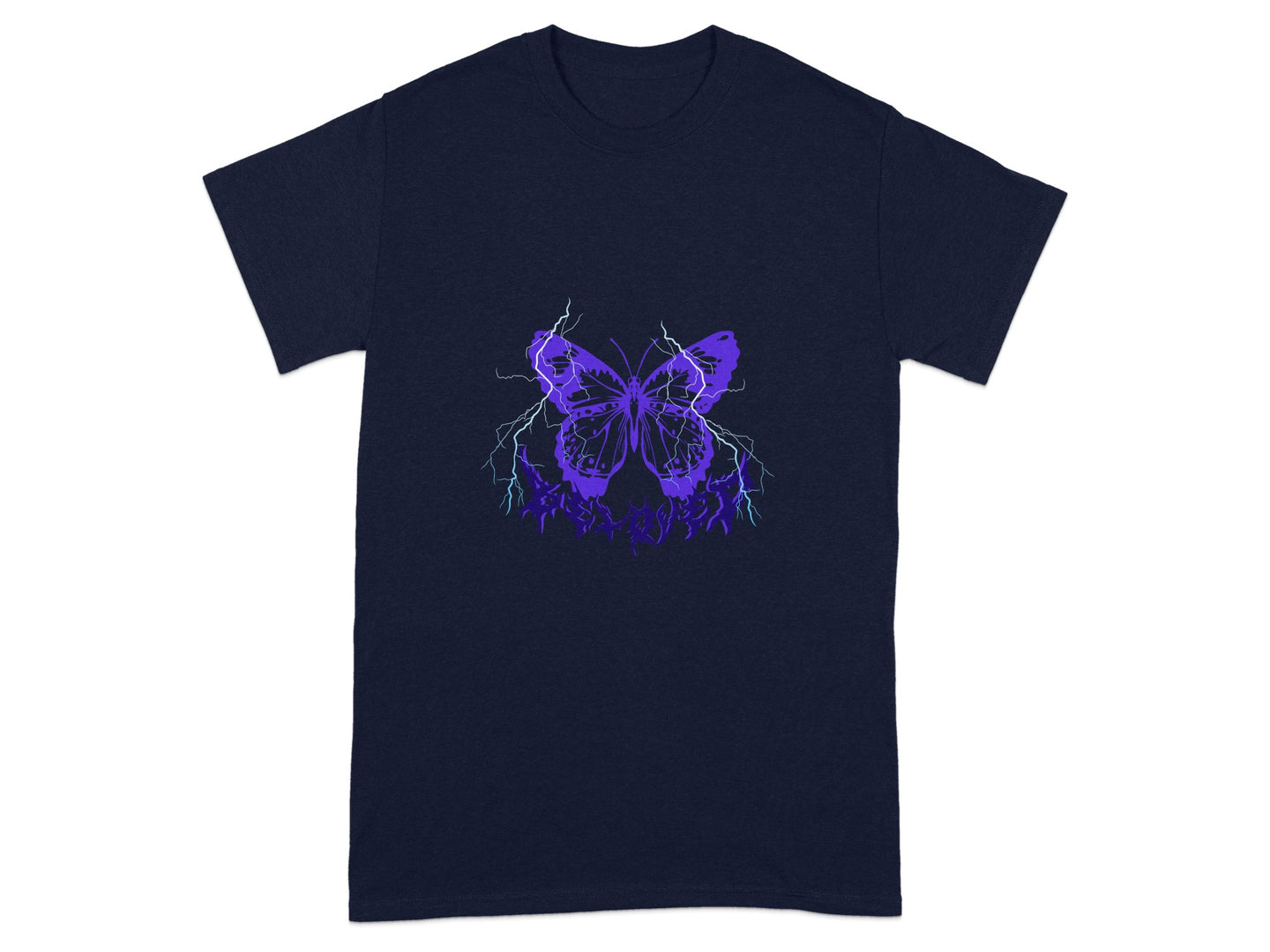 Unique Electric Blue Butterfly Design Tee
