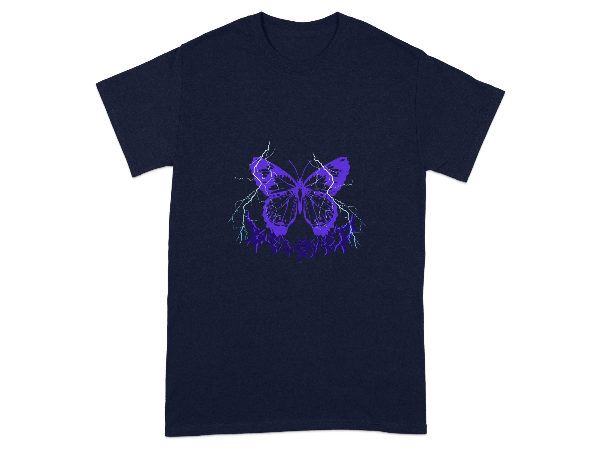Unique Electric Blue Butterfly Design Tee