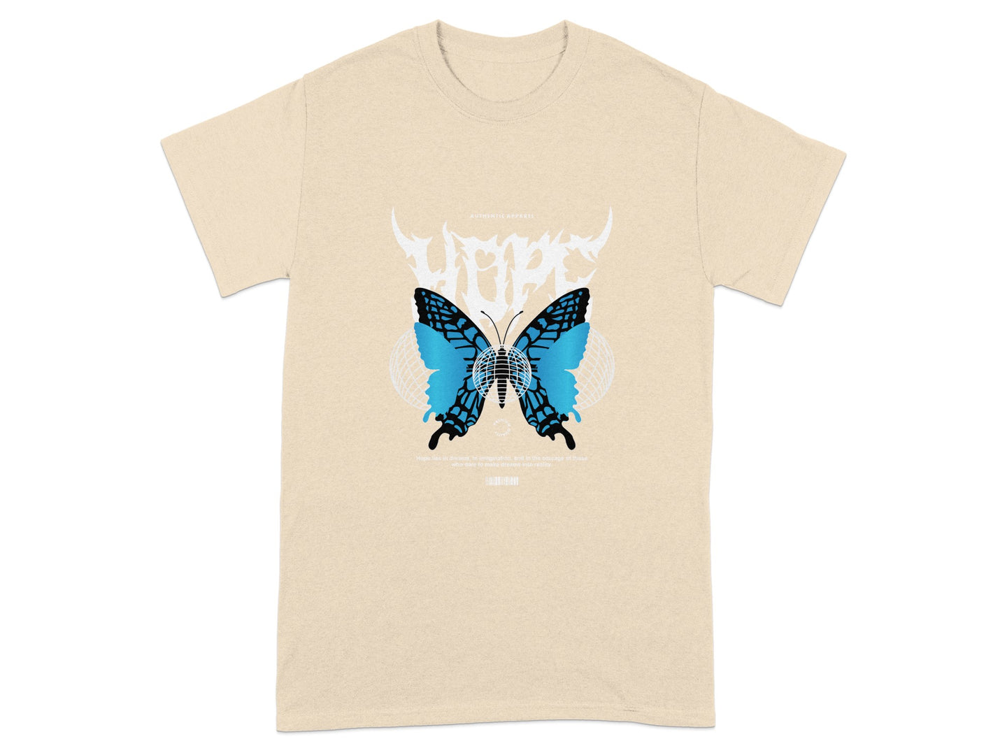 Blue Butterfly Graphic Dope T-shirt Product