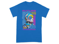 Futuristic Robot Design Blue Graphic T-shirt