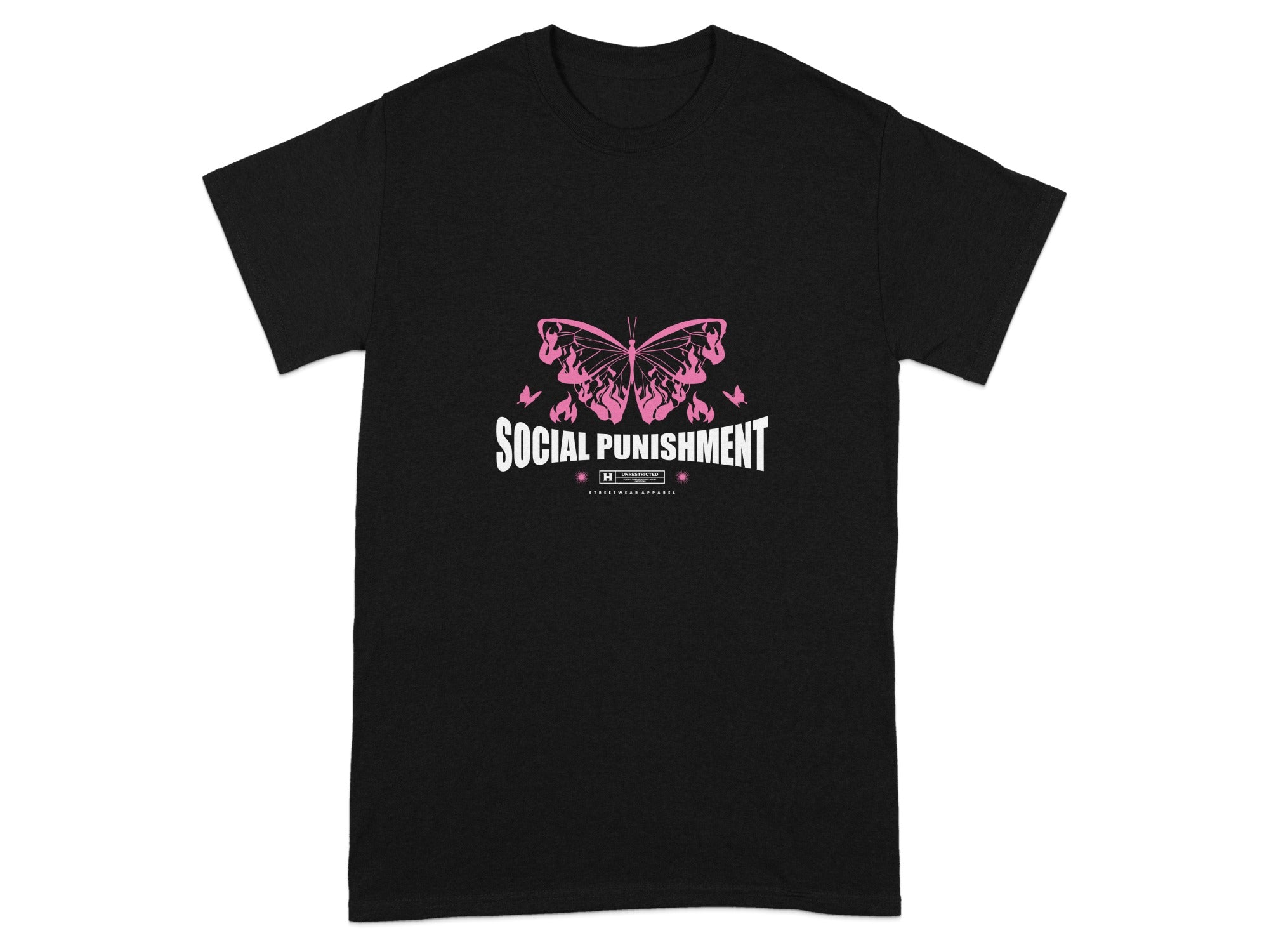 Social Punishment Butterfly Design T-Shirt
