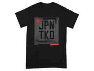 Retro Black T-Shirt with Abstract Graphic Design