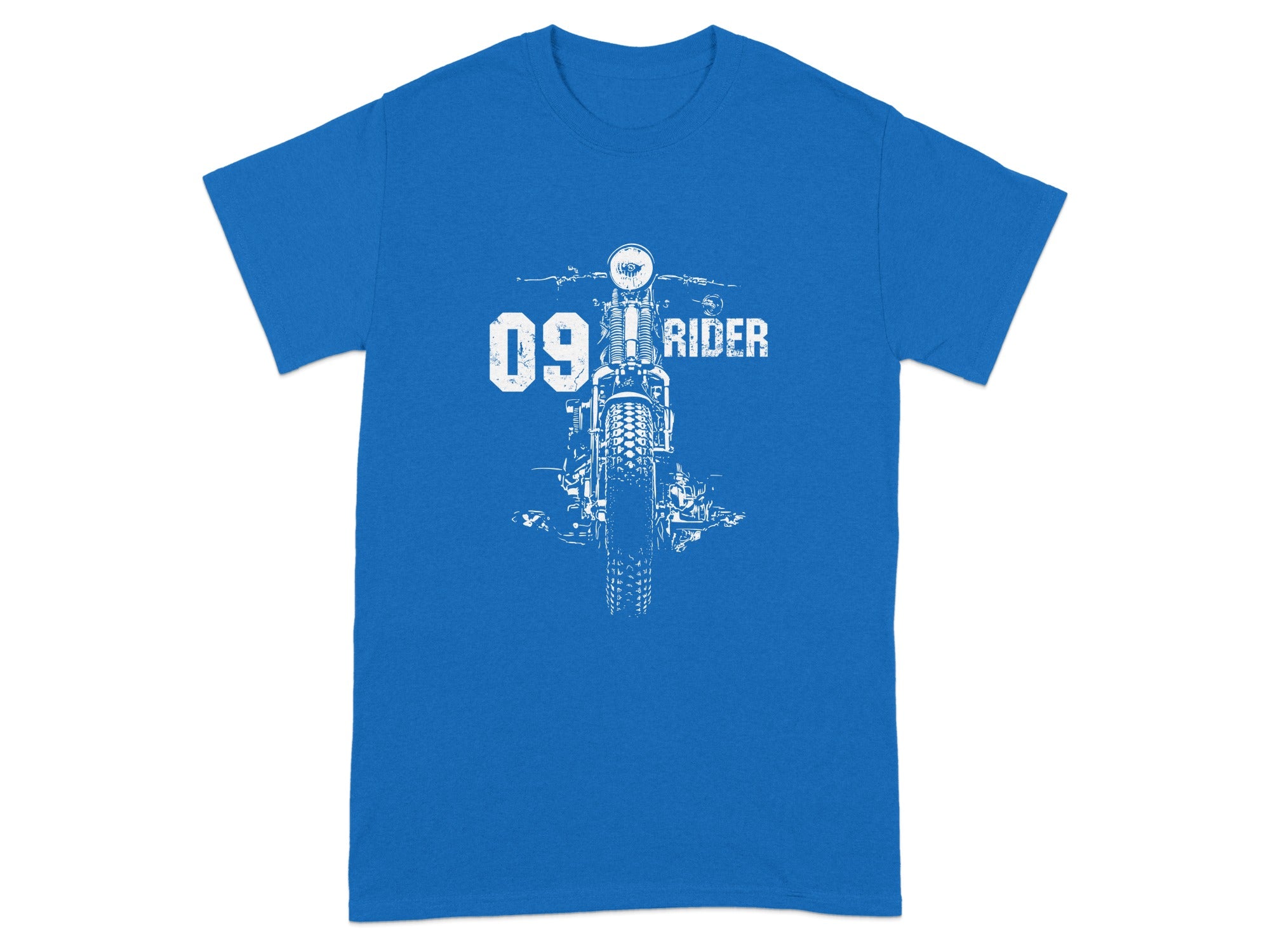 Blue Graphic 09 Rider T-Shirt for Motorcycle Enthusiasts