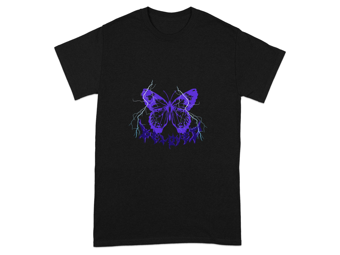 Purple Butterfly with Electric Vibes Graphic Tee