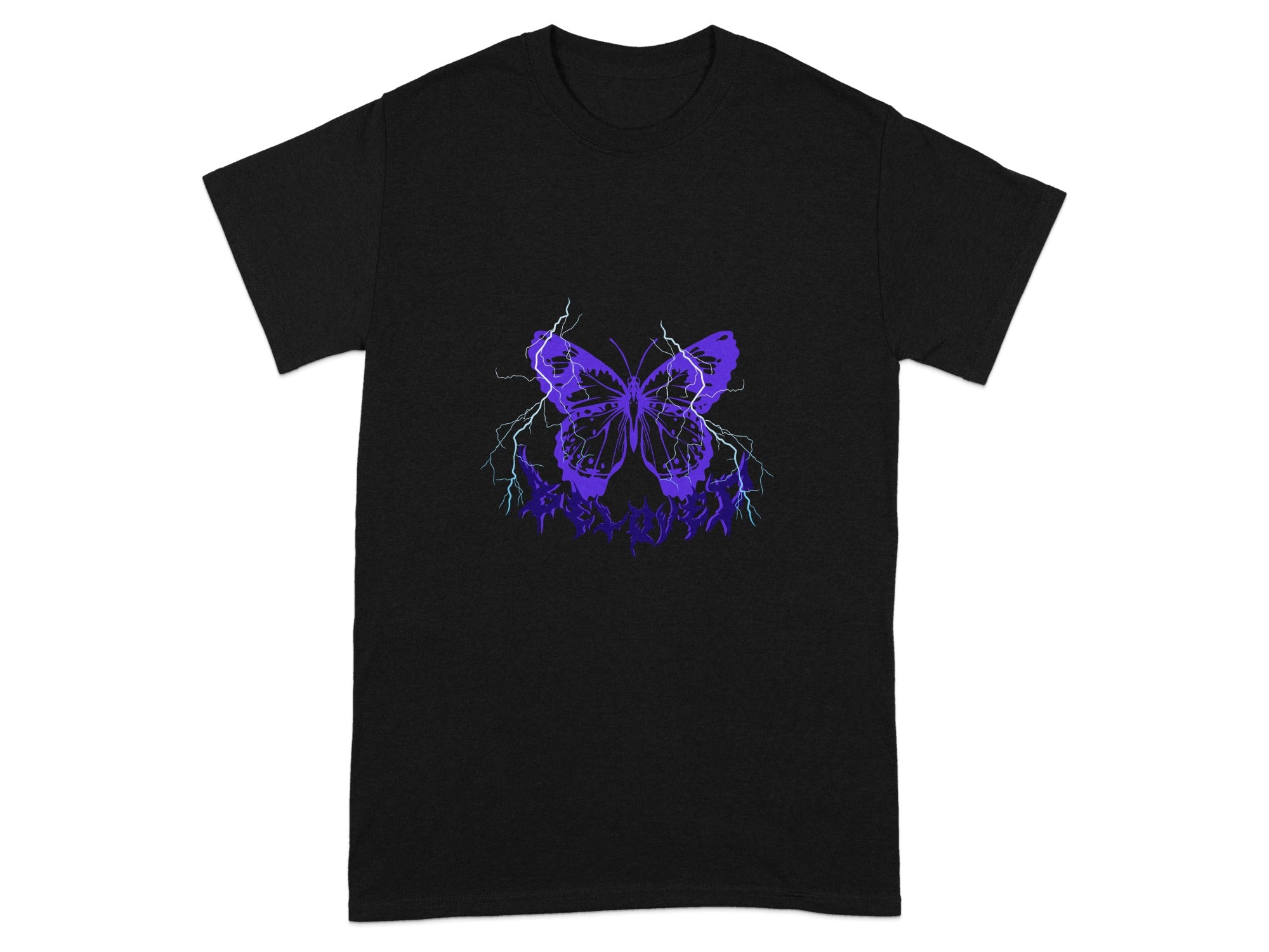 Purple Butterfly with Electric Vibes Graphic Tee