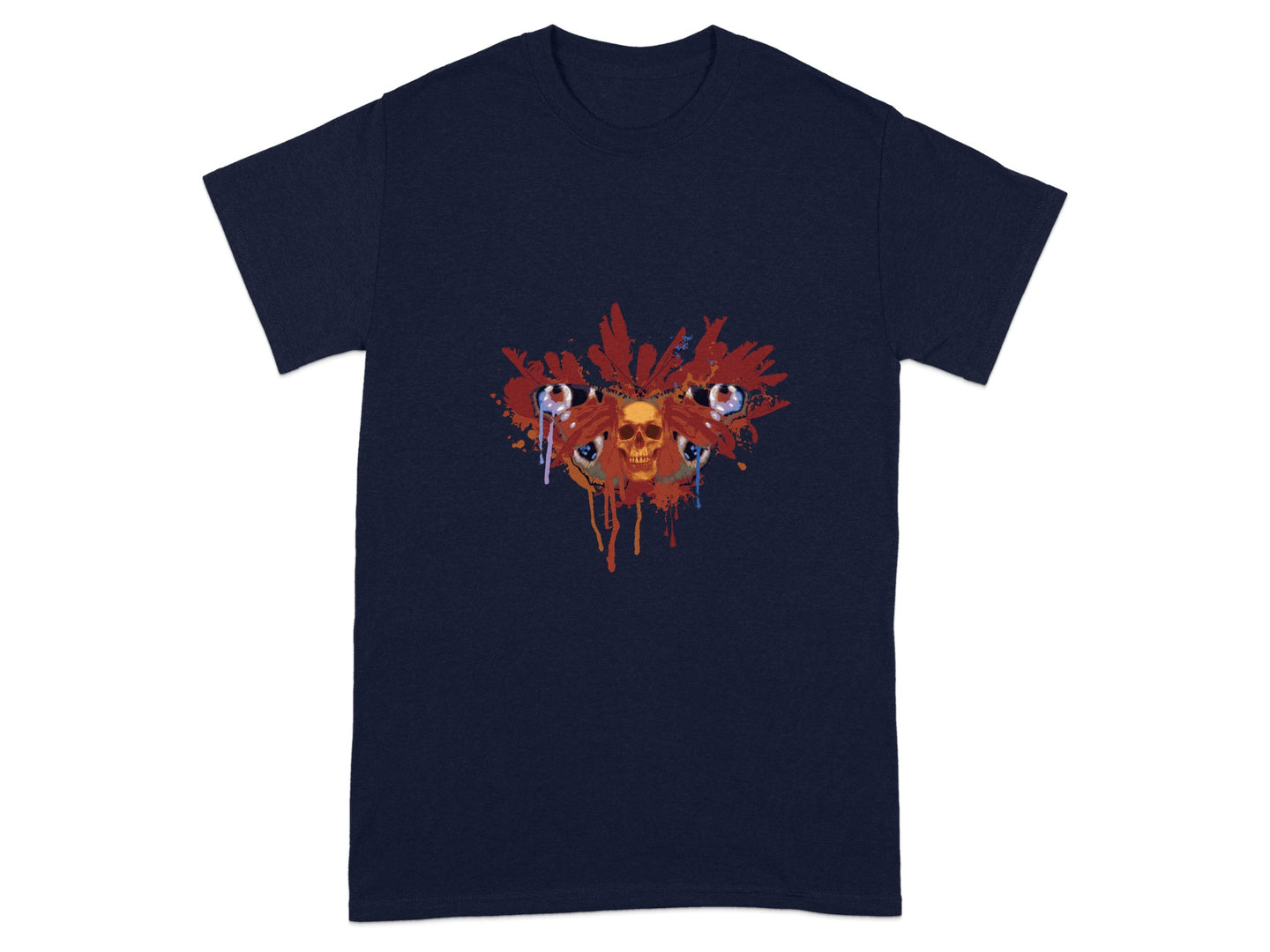 Grunge Skull with Horror Eyes Graphic T-Shirt Product