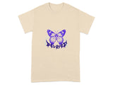 Graphic T-shirt with Blue Butterfly Print Design