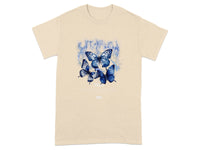 Stylish Blue Butterfly Graphic Design T-Shirt