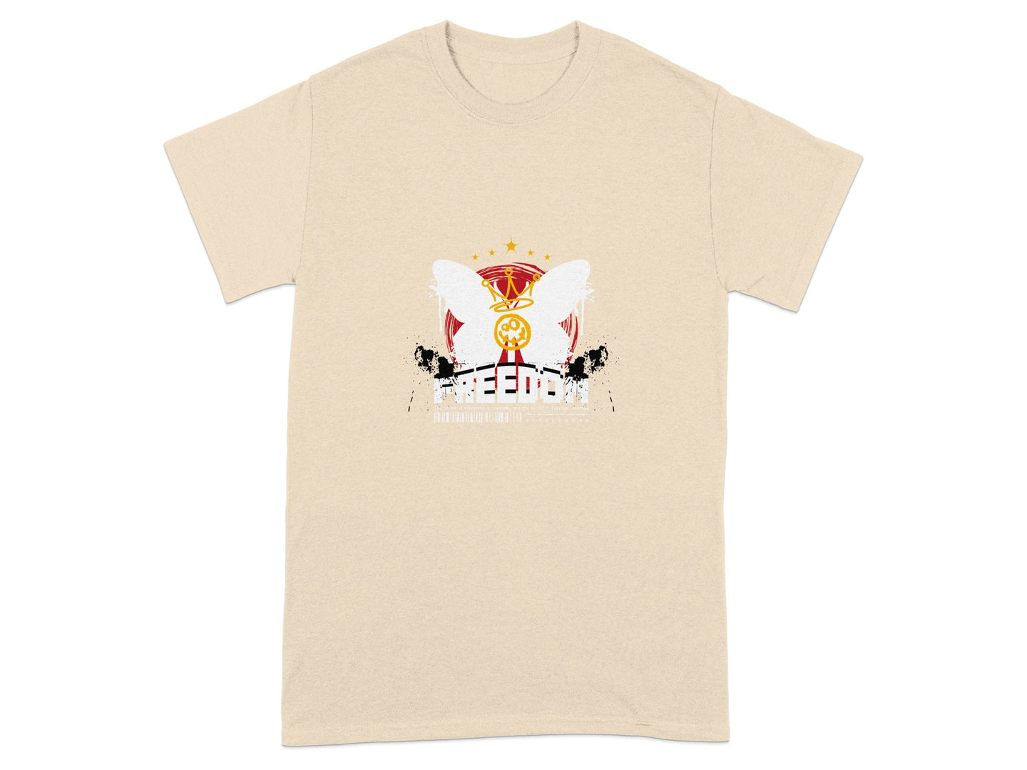 Graphic Tee Featuring Bold Freedom Wings Design