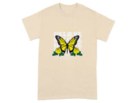 Believe Yellow Butterfly and Flowers Graphic Shirt