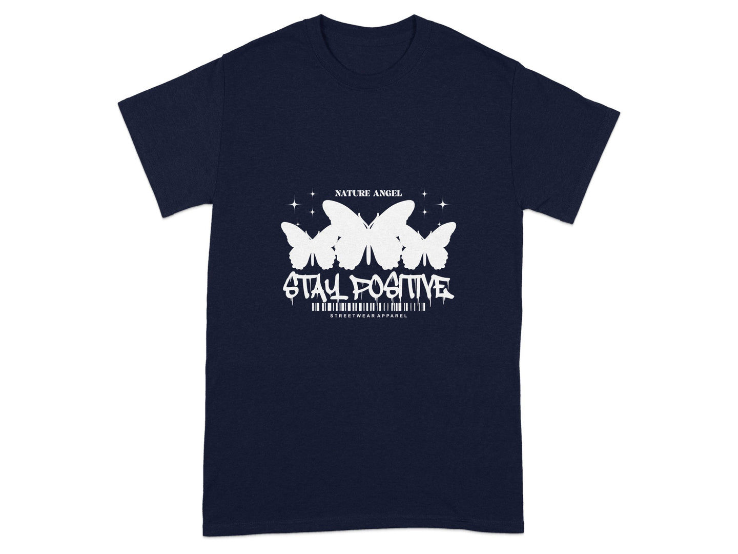 Stay Positive Nature Angel Butterfly Graphic T-Shirt