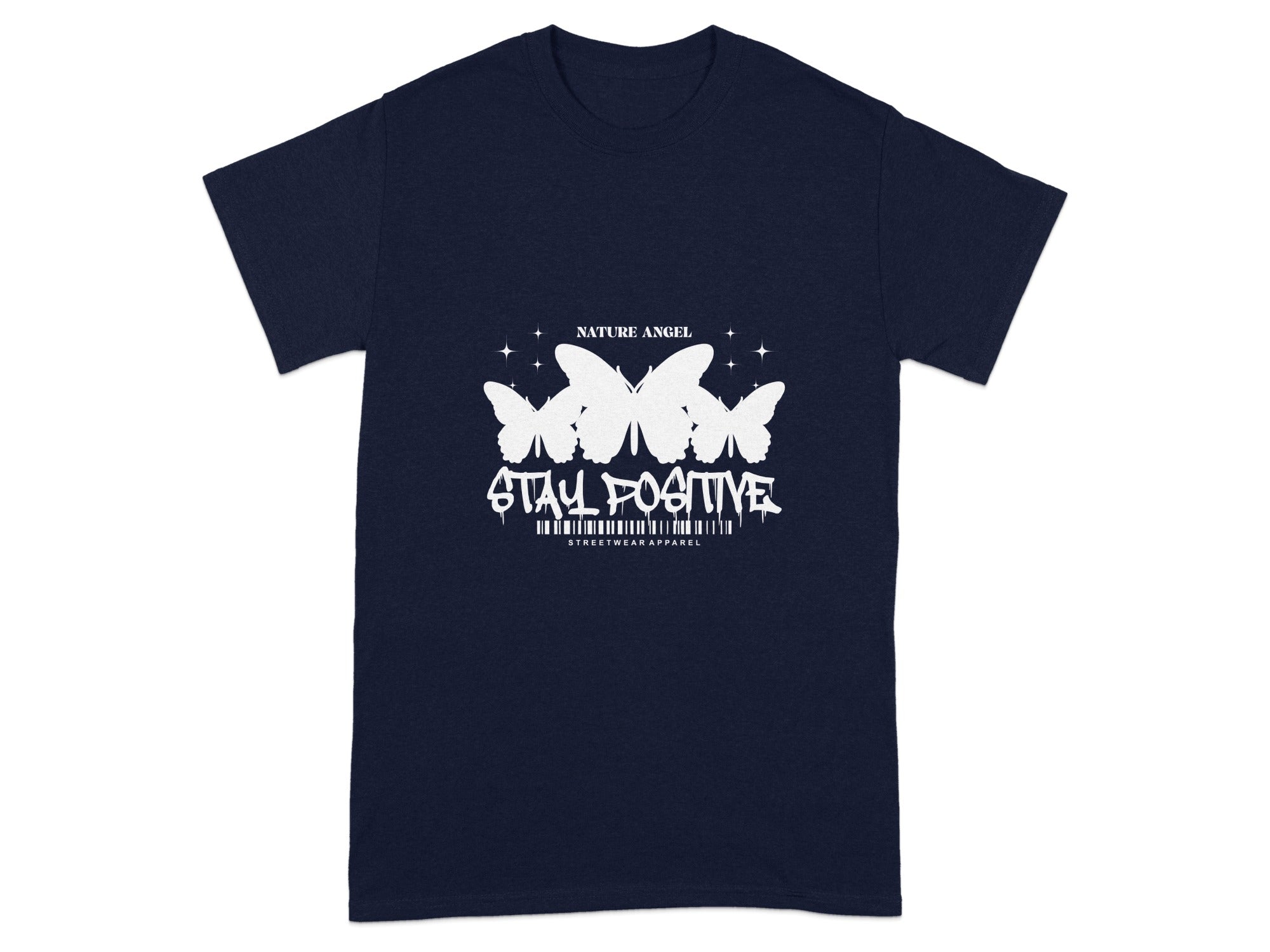 Stay Positive Nature Angel Butterfly Graphic T-Shirt