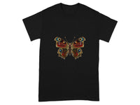 Bright Peacock Butterfly Graphic Design T-shirt