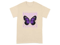 Purple Butterfly on Geometric Background Shirt