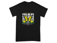 Believe Butterfly and Roses Graphic Tee