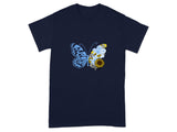 Blue Butterfly and Sunflower Flower Graphic shirt