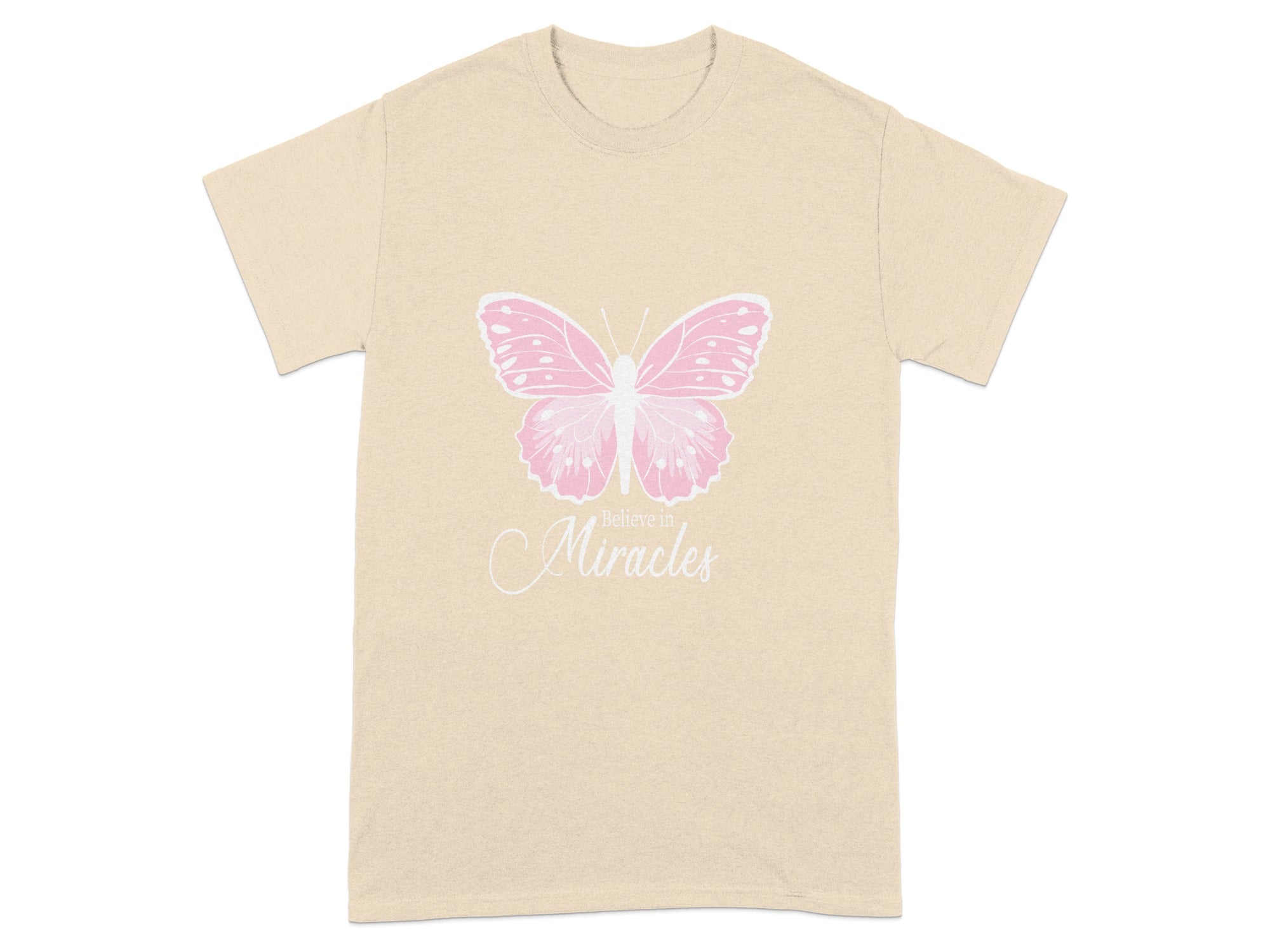 Believe in Miracles Butterfly Print T-Shirt